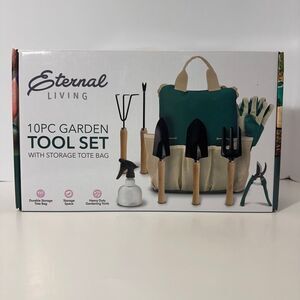 Eternal Living 10pc Garden tool Set w/ Storage Tote bag